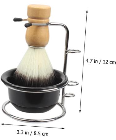 Minkissy Shaving Foam Shell Clips Set | Metal Shaving Brush & Cup with Stand | Body Care & Hairdresser Accessories | Travel-Friendly | 12x8.5cm Black - Buy Online on GoSupps.com