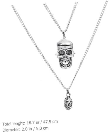 HAPINARY Clavicle Chain Skull Necklace Pendant for Men Male Neck Chain Mens Hip-hop Neck Chain European and American Lovers - Buy Online on GoSupps.com