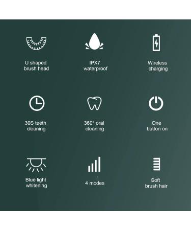 Garosa Electric Toothbrush for Adults - U Shaped Automatic Teeth Whitening Rechargeable & IPX7 Waterproof (White - Buy Online on GoSupps.com