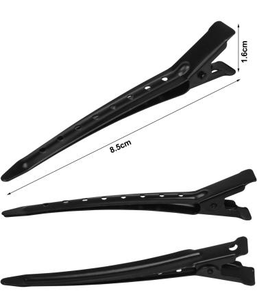Zsanhua 26 Pieces Duck Bill Hair Clips 9cm Duck Bill Hairpins Curl Clips Stainless Steel Curl Clips Sectioning Clips with Holes Clips Hair Styling Clips for Salon and DIY (Black) - Buy Online on GoSupps.com