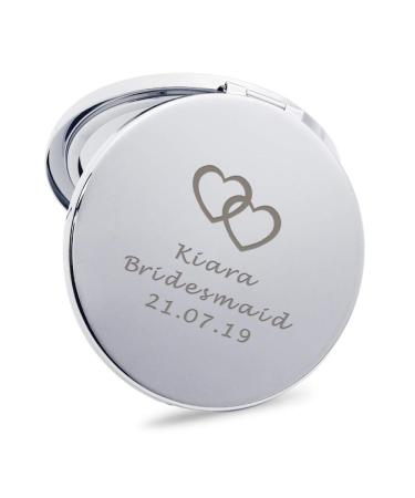 howson london Personalised Compact Mirror for Girl Birthday Valentine's Day Wedding Anniversary Mother's Day Customized Gift for Her Mum Bridesmaid Friend (Hearts)