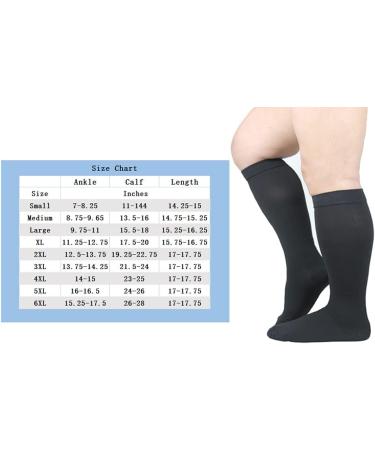 5XL Wide Calf Compression Socks 20-32 mmHg for Men and Women - Black Knee High Support for Nursing, Athletic, Travel - XXXXX-Large - Buy Online on GoSupps.com