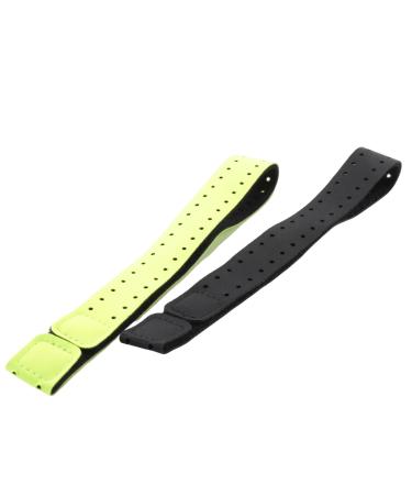 IEW Heart Rate Monitor Replacement Band Strap Adjustable Breathable Black + Green 2 Pack