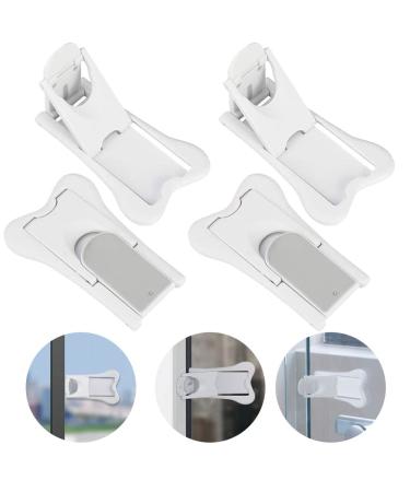 Wenrero 4 pieces sliding door block sliding door safety lock with 3m glue for gluing from ABS 7cm safety lock sliding door lock without drilling child lock for windows closet door sliding door