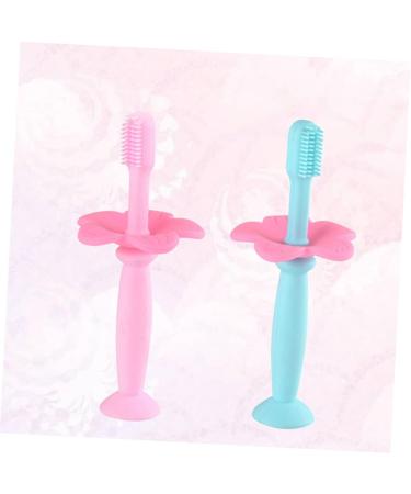 Beaupretty 2pcs Silicone Finger Toothbrush Set for Kids - Safe Training Toothbrush with Protective Baffle - Buy Online on GoSupps.com