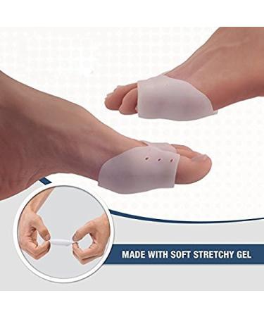 Half Toe Sleeve Metatarsal Pads - Gel Forefoot Cushions for Pain Relief | 4 Piece Support for Diabetic Feet Morton's Neuroma Bunion & Callus - Unisex - Buy Online on GoSupps.com