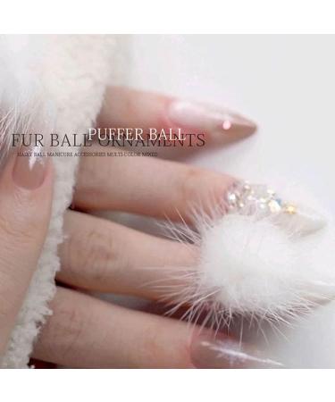 Nail Pom Ball 3D Detachable Nail Poms Charm Faux With Removable Base For Nail Art Design Nail Tip Decor Acrylic Nail Art Accessories Kit - Buy Online on GoSupps.com