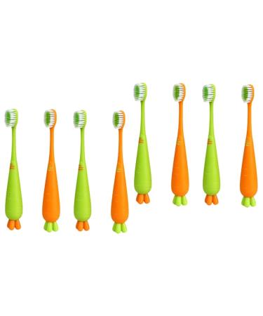 Beaupretty 8 STK Carrot toothbrush Travel toothbrush Hand toothbrush for children oral toothbrush household children's toothbrush mund pp contours of contour todllar daily use