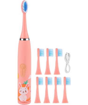 Electric Toothbrush for Adults & Kids - 4-Speed Whitening 8 Brush Heads USB Rechargeable Waterproof Pink - Buy Online on GoSupps.com