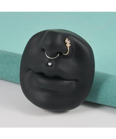 Soft Silicone Mouth & Nose Model for Piercing | Face Simulation Display Props | Jewelry Teaching & Display Tools - Black - Buy Online on GoSupps.com