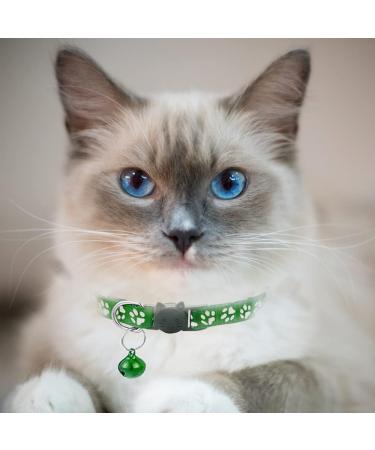 Hepplly 2-Pack Dark Green Cat Collars - Quick Release Reflective Kitten Collars with Bell for Safe & Stylish Outdoor Adventure - Buy Online on GoSupps.com