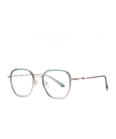Tr90 Metal Square Frame Blue Light Blocking Glasses for Women Men Anti UV Ray Computer Reading Glasses for Women Men Green 50 Millimeters