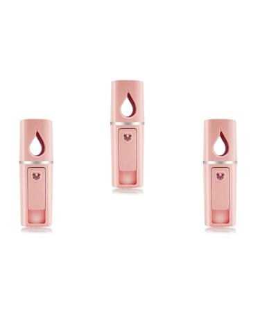 BTuregsau 3X Portable Nano Mister Mini Steamer Atomization Eyelash Extensions with Mirror Pink