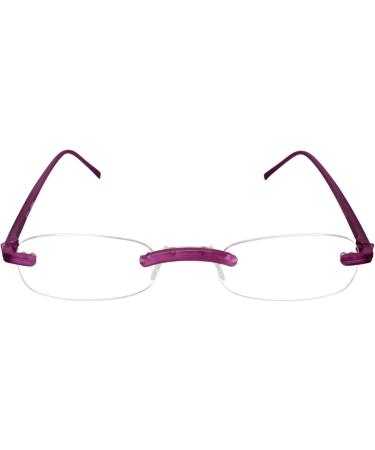 Calabria 714 Flexie Oval Rimless Reading Glasses +1.50 - Bendable Violet TR90 Frame for Men & Women | Flexible Single Power Readers - Buy Online on GoSupps.com