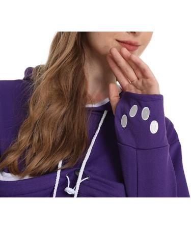 Large Pet Pouch Hoodie - Purple Unisex Carrier Sweatshirt for Cats and Dogs - Buy Online on GoSupps.com