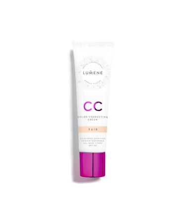 Lumene CC Color Correcting Cream infused with Pure Arctic Spring Water - 6 in 1 Medium Coverage for all Skin Types SPF 20-30 ml / 1.0 Fl.Oz. (Fair)