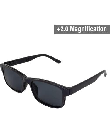 Global Vision Reading Glasses +2.0 Magnification | Gray Frame Clear Lens Polarized Clip-On Shades - Enhance Your Vision Worldwide - Buy Online on GoSupps.com