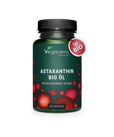 Organic Astaxanthin | From 160 mg Organic Haematococcus | 100% Natural Antioxidant | High Bioavailability | Vegan & No Additives | Vegavero