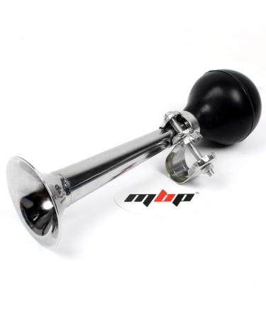 MBP Bicycle Classic Vintage Bugle Horn / Metal Squeeze Horn for Golf Cart, Clowns, Kids, Adults Fits Most Bicycle Handle Bars, Loud Fun Sound