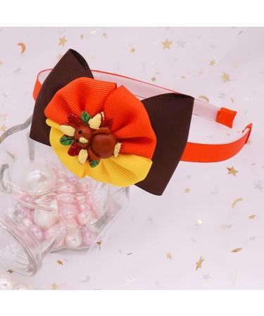 Stakee Thanksgiving Hair Hoop Turkey Headband Bowknot Hair Hoop Autumn Orange Hair Hoop Thanksgiving Hair Accessories - Buy Online on GoSupps.com