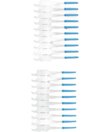 200 Soft Interdental Brushes with Floss & Case | Portable Oral Care Tool | Blue Silicone Head - Perfect for Fresh Breath & Dental Hygiene - Buy Online on GoSupps.com