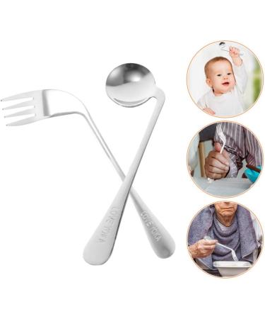 Parkinson's Utensils Set - Adaptive Stainless Steel Spoon & Fork for Disabled Elderly - Easy Grip Self-Feeding Utensils (Right Handed) - Buy Online on GoSupps.com