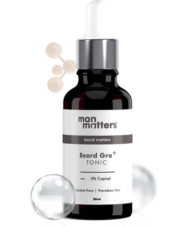 BeardGro+ Advanced Beard Tonic for Men 30ml | Nourishes Beard Follicles & Thickens Beard Fast Absorption | 5% Capixyl | Water Based Non Sticky | Alcohol & Paraben Free