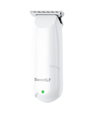 SWEETLF Mini Hair Clippers Portable Hair Trimmer Rechargeable Hair Cutting Set with Stainless Blade & 3 Guide Combs Electric Clipper for Infants Toddler Children Women Men Pet (White)