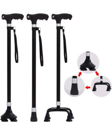 3-in-1 Crutches Detachable base crutch aluminum alloy cane with LED light Walking Canes Elderly Non-slip Walker Interesting Selfless dedication - Buy Online on GoSupps.com