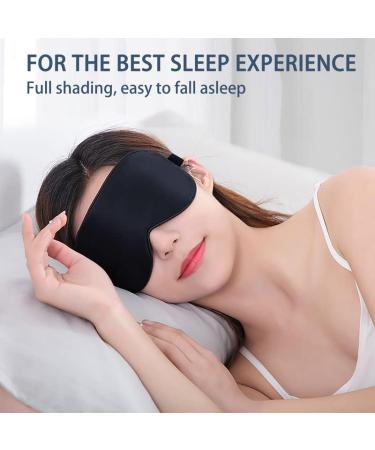 Townssilk 2 Pcs 100% Silk Sleep Mask Set | Adjustable Strap, Comfortable & Super Soft Eye Mask in Black & Navy Blue - Buy Online on GoSupps.com