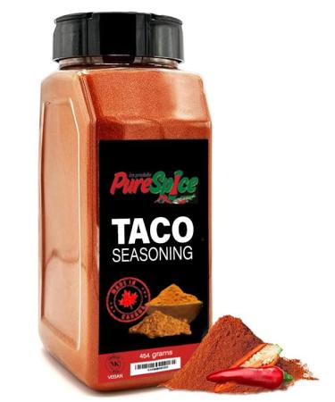 PureSpice Taco Seasoning Spice 454 Grams | Restaurant Grade Vegan Kosher Powder Seasoning | Premium Flavor for Cooking Meat Steak Rub and Sauce