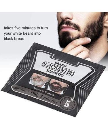 Beard Blackening Shampoo Coloring Nourishing Beard Products Natural without Stimulation Dyed Care Mustache Instant Beard Blackening Shampoos In 5 Minutes (10pcs) - Buy Online on GoSupps.com