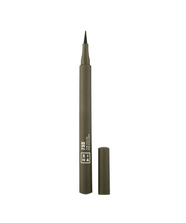 3INA The Color Pen Eyeliner 759 - Ultra Fine Tip 14H Olive Green Longwear Liquid Liner - Vibrant Colors, Matte, Smudgeproof, Flake Proof Makeup - Cruelty Free, Paraben Free, Vegan Cosmetics - Green 759 - Olive Green