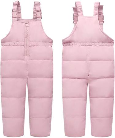 Kids Winter Puffer Jacket and Bib Pants Set | 2-Piece Snowsuit | Hooded Down Coat | Snow Pants Outfit | 18-24 Months | Pink - Buy Online on GoSupps.com