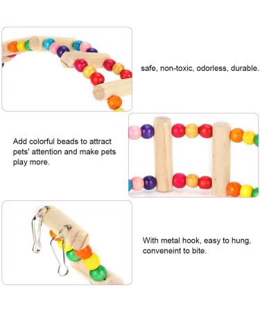 Pet Parrot Suspension Bridge Wooden Bird Cage Ladder Bridge Climbing Swing Toy for Cockatiel Parakeet Bird Perch Stand Pet Bird Cage Accessories for Rats Hamster Squirrel (6x30cm) - Buy Online on GoSupps.com