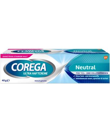 COREGA Ultra Adhesive Cream - Tasteless 40g | Strong Hold for Dentures - International Shipping Available - Buy Online on GoSupps.com