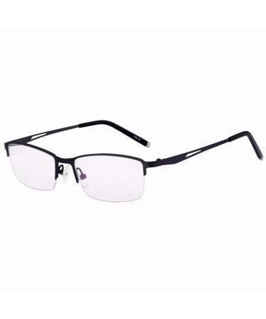 Metal Half Rim Anti-Blu-Ray Computer Reading Glasses +0.75 Strengths Black Frame Readers Eyewear