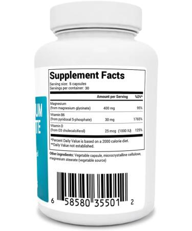 Dr. Berg's Magnesium Glycinate 400mg Capsules for Stress Relief & Sleep Support - 150 Veg Capsules - Buy Online on GoSupps.com