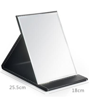Joly Desk Mirror - Portable Folding PU Leather Makeup Mirror | Adjustable Stand | Large Black - Buy Online on GoSupps.com