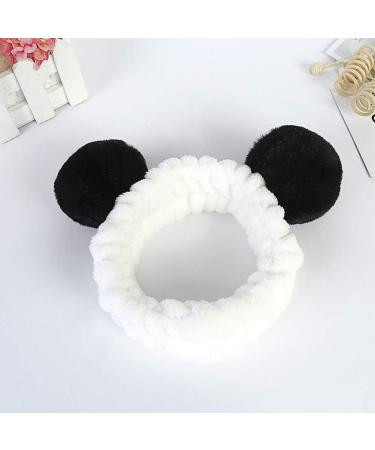 2PCs Panda Ear Hair Bands for Women & Girls - Stylish Makeup & Shower Accessories (Black & Gray) - Buy Online on GoSupps.com