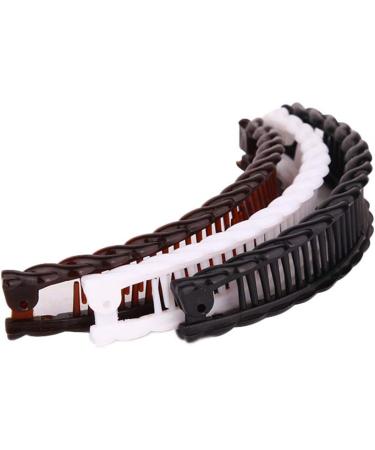 staol Womens Plastic Combs Banana Clip Grib Fish Ponytail Hair Clamp Exquisite Hair Clips White - Buy Online on GoSupps.com