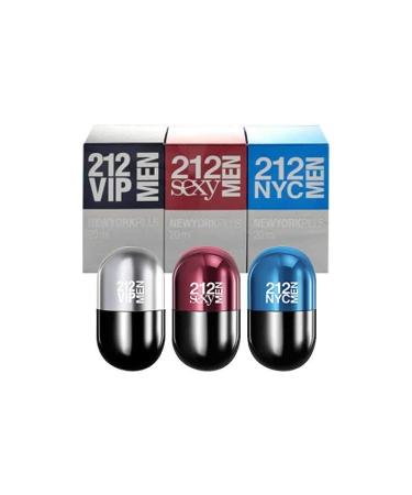 Carolina Herrera 212 Men New York Pills Gift Set 0.7oz (20ml) 212 VIP Men EDT + 0.7oz (20ml) 212 Sex