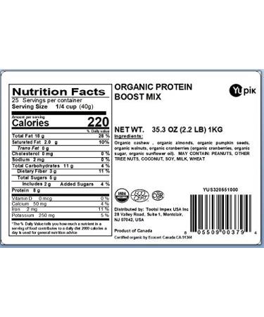 Yupik Organic Protein Boost Trail Mix 2.2lb - Nut & Seed Blend with Cranberries - Buy Online on GoSupps.com