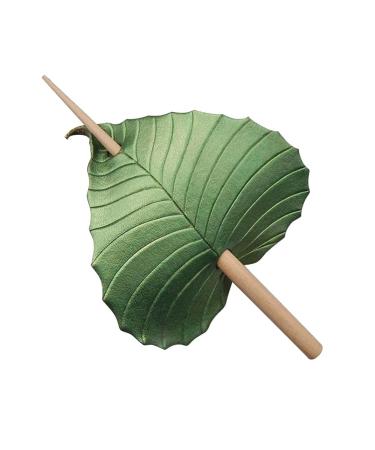 Chiyyak retro hair needle blue bird / green leaf hair clip with stick personality gift women girl party cosplay accessories