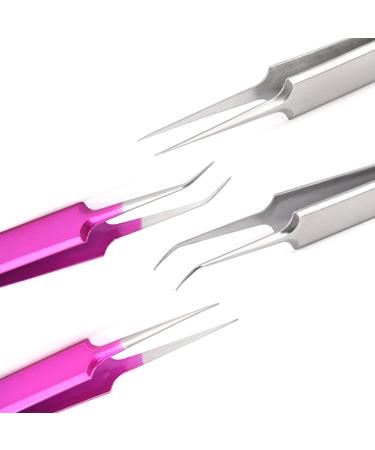 Premium Stainless Steel Pliers | Volume Eyelash Eyebrow & Extension Tweezers - Straight & Curved Tips - Buy Online on GoSupps.com