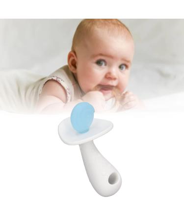 Large Easy Grip Baby Teether Stick | Silicone Teething Toy for Newborn | Boilable Candy Shape | Sensory Development | Textured Handle | 6-12 Months (Blue White) - Buy Online on GoSupps.com