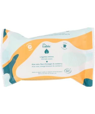 My Lubie - 14 natural soothing intimate care - perfume free for women and men soft and disposed of in the toilet - compact - cranberry orange blossom and aloe vera 14 scarves (pack with 1)