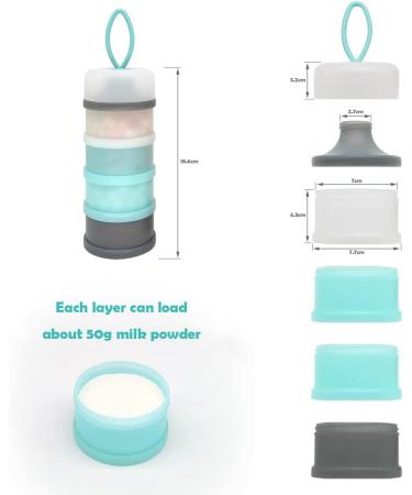 Nordlif Portable Baby Milk Powder Dispenser Pot - BPA Free, Non-Spill, Stackable, 4 Compartments - Buy Online on GoSupps.com