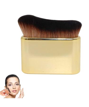 Multifunctional Facial Foundation Brush Flat Top Kabuki Foundation Brush Portable Makeup Brush Soft Bristle Blush Brush Makeup Brush Liquid Makeup Foundation Brush For Women (Gold)