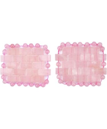ideayard Rose Quartz Eye Mask Mini Eye Mask Natural Quartz Mask for Eliminate Wrinkles Puffiness (Rose quartz-2)